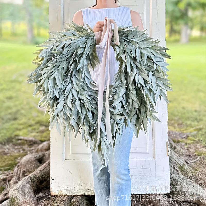 Spring Olive Wreath Heart Easter Simulation Door Decoration