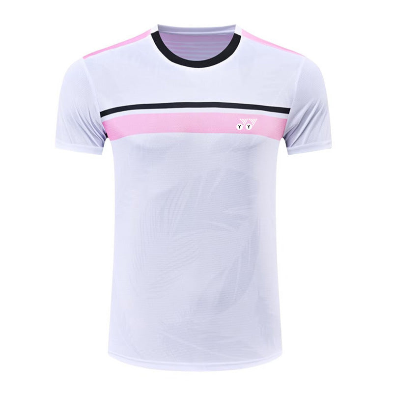YY New Short Sleeve Badminton Jersey Set for Men and Women - Quick Dry Sports Competition Training Uniform