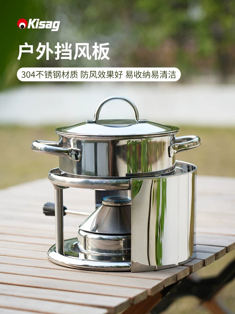 Kisag Swiss 304 Stainless Steel Universal Windshield for Camping Stoves