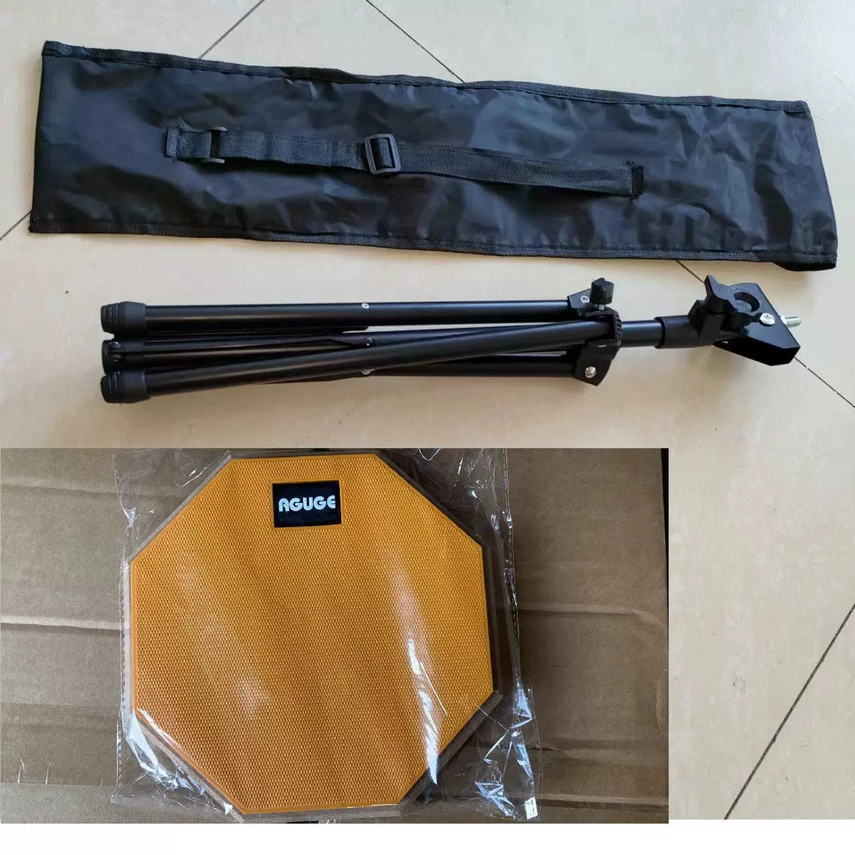 8-inch 20cm Silent Drum Practice Pad for Drum Set Percussion Training, Universal for Home and Music Stores, Height Adjustable