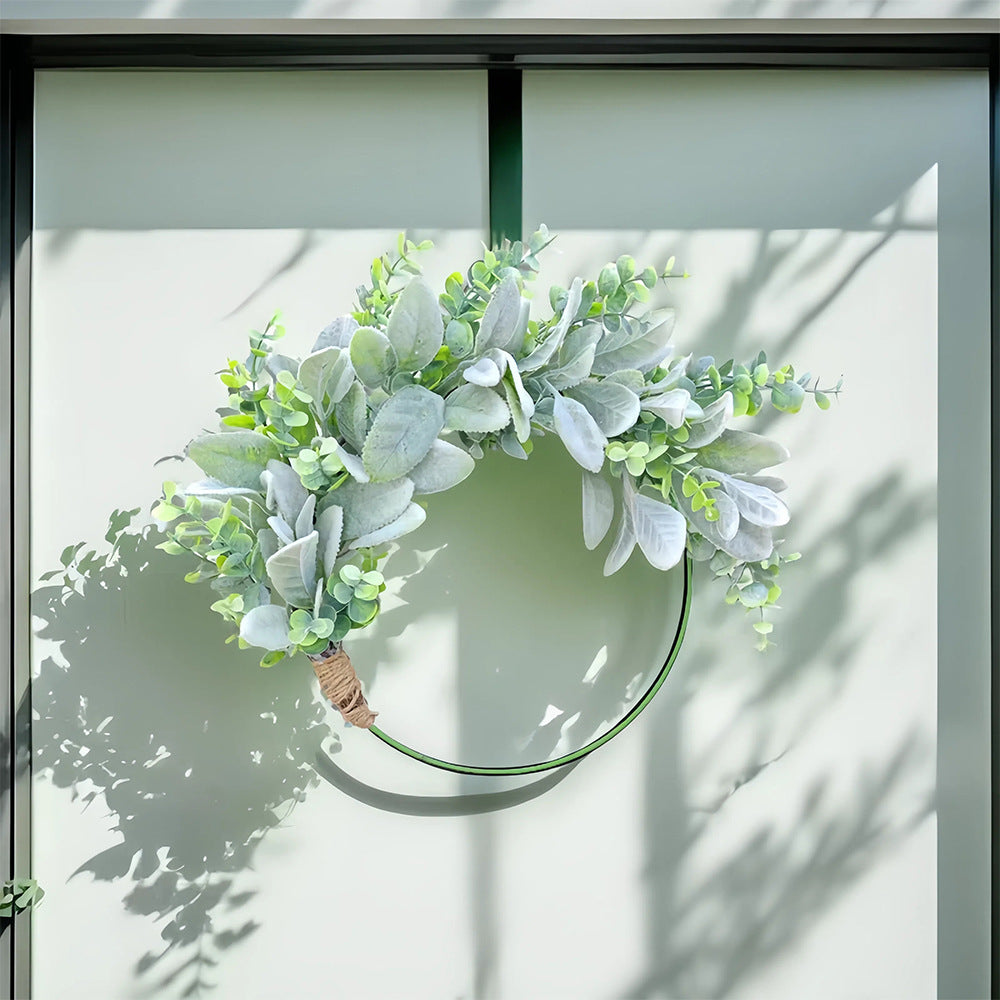 2025 Spring Eucalyptus Lamb's Ear Wreath for All Seasons, Everyday Floral Door Decor