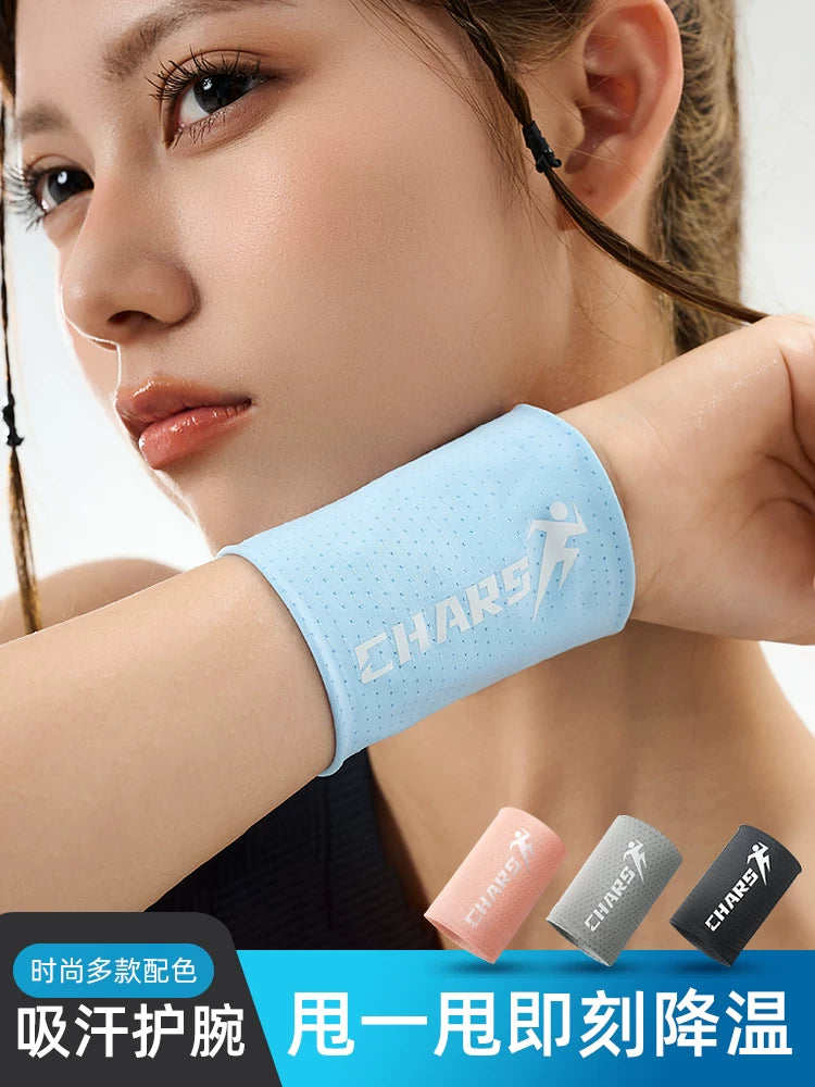 CHARS Sweat-Absorbent Cooling Wristband for Sports, Fitness, Badminton, Running