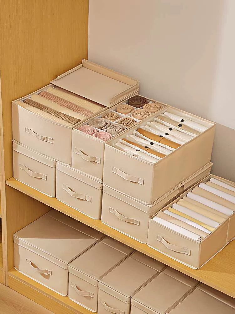 Drawer-Type Wardrobe Clothes Storage Box with Lid or Lidless, Deep Gap Organizer for Underwear, Pants, T-Shirts