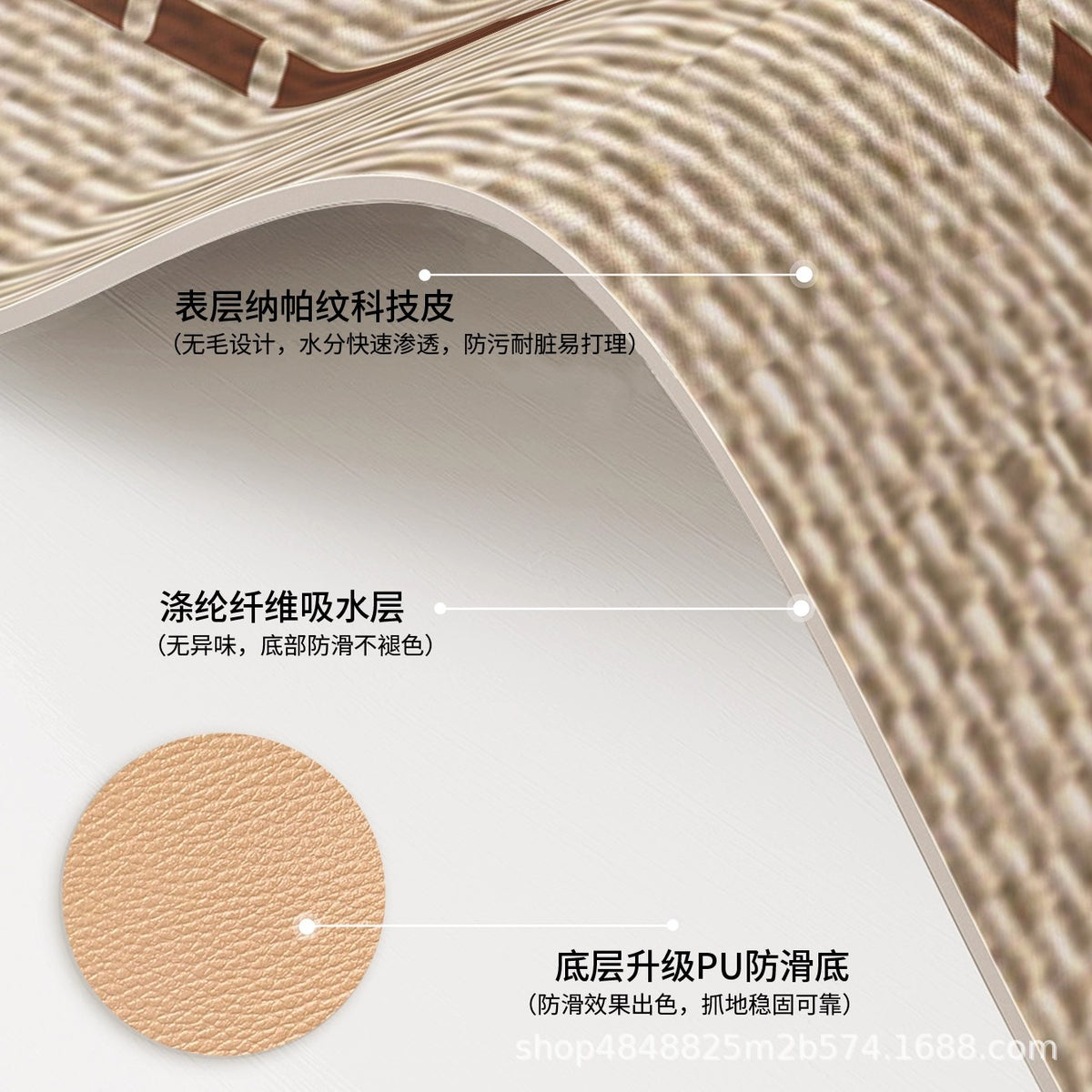 Diatomaceous Earth Kitchen Countertop Drying Mat, Super Absorbent Dish Drainer Pad for Tableware and Bar