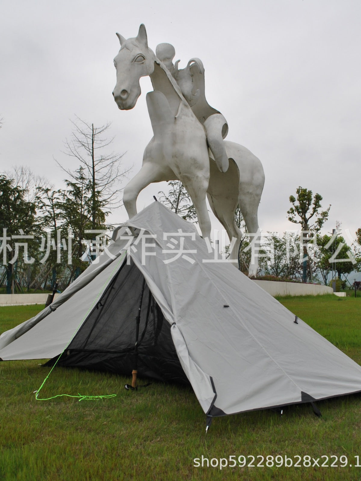 Pyramid Tent with Rainfly and Sunshade for Outdoor Camping and Hiking