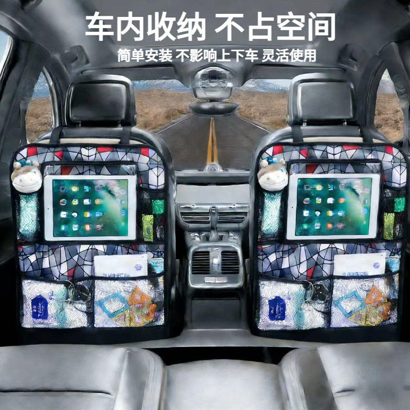 Car Seat Back Organizer with Trash Bag and Storage Pockets