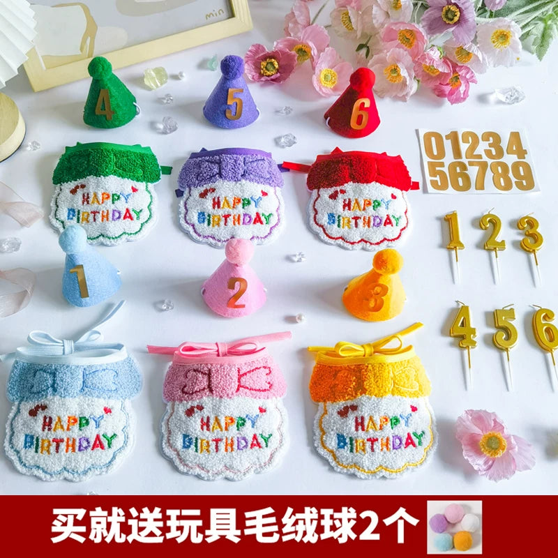 Pet Birthday Bandana and Hat Set for Cats and Dogs