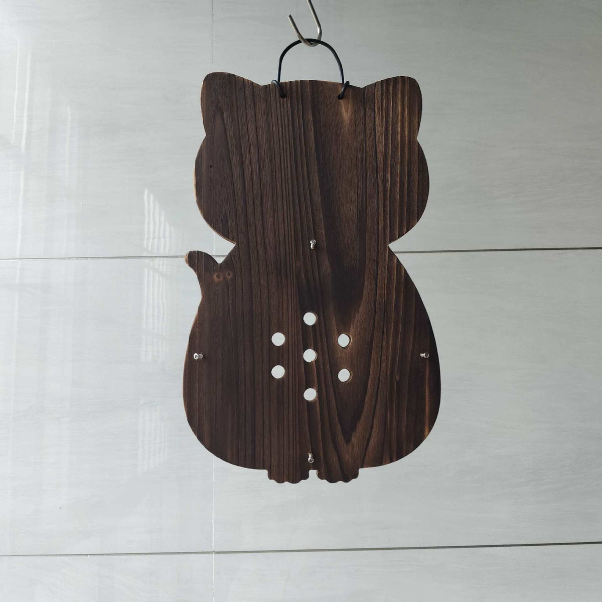 Cartoon Cat Shaped Carbonized Wood Plaque for Staghorn Fern Mounting, Wall Decor Plant Board Kit