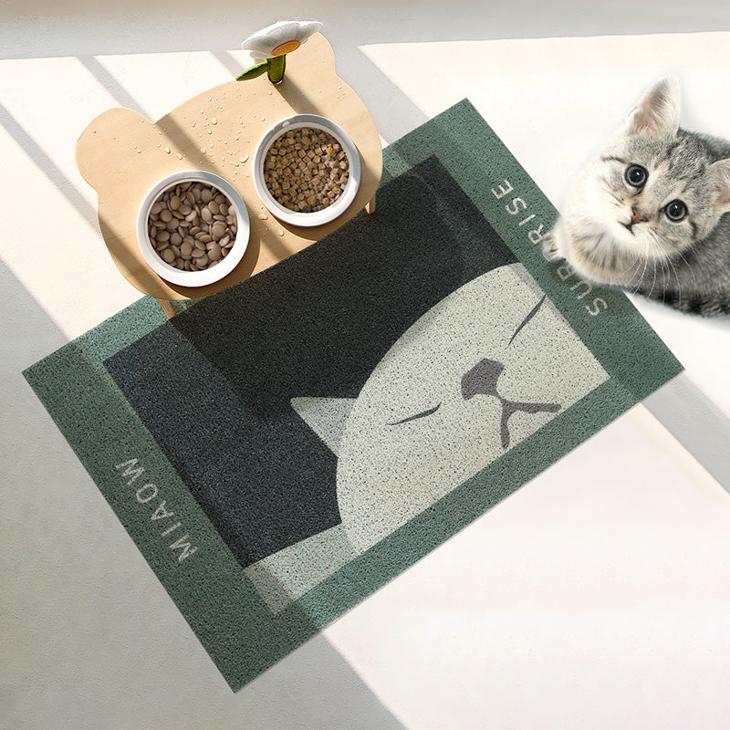 Cartoon Pet PVC Coil Mat for Entryway, Cuttable Non-Slip, Dirt-Resistant, Cat Litter Mat