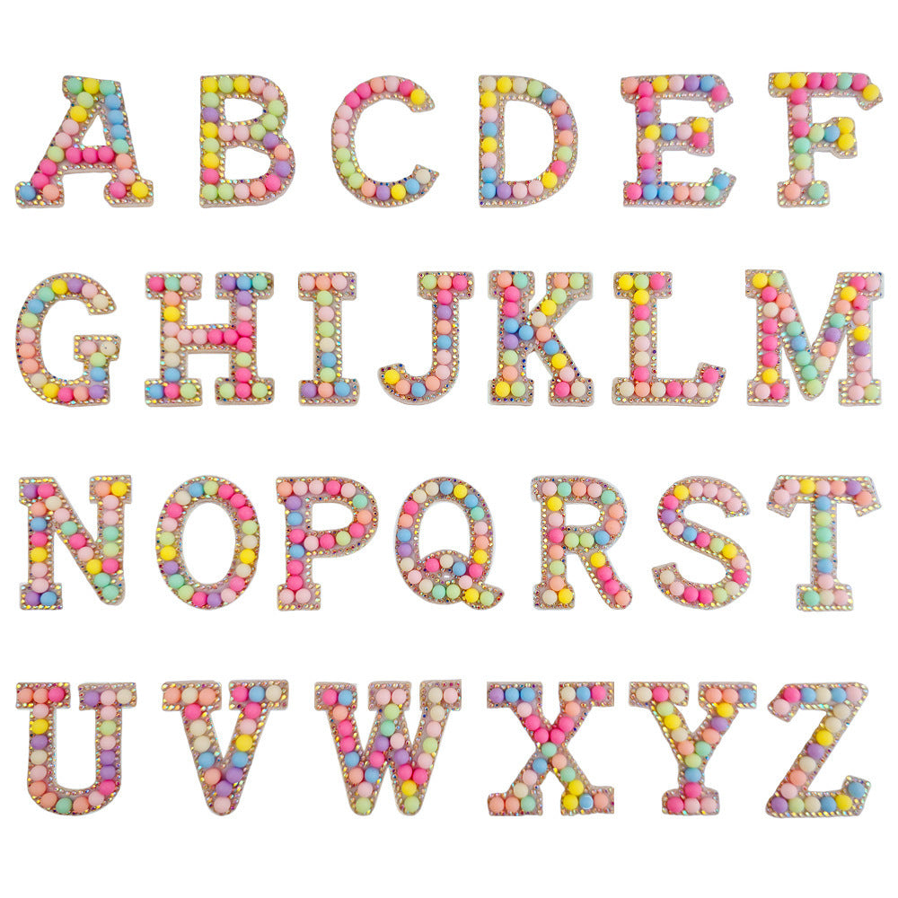 5.5cm Pearl Alphabet Iron-On Patches for DIY Clothing & Decor