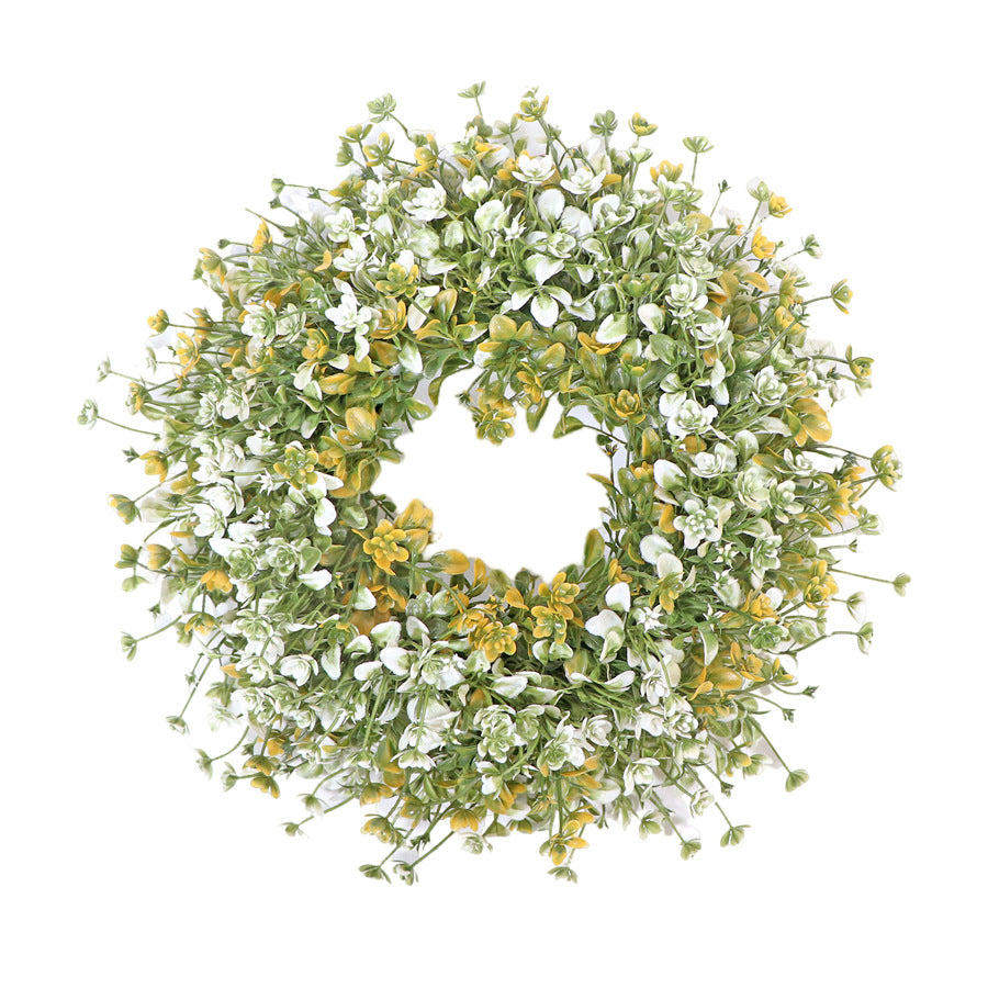 Artificial Camellia Eucalyptus Wreath for Home Decor and Festivals