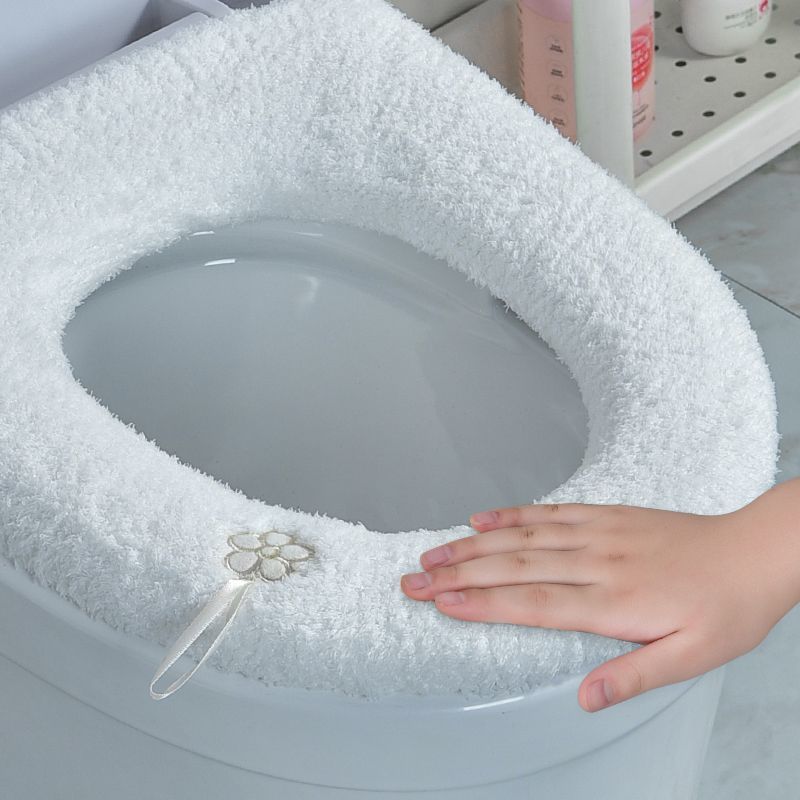 Plush Toilet Seat Cover Warm Thickened Universal Toilet Cushion for Winter