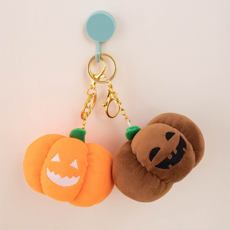 Halloween Luminous Pumpkin Plush Keychain Bag Charm