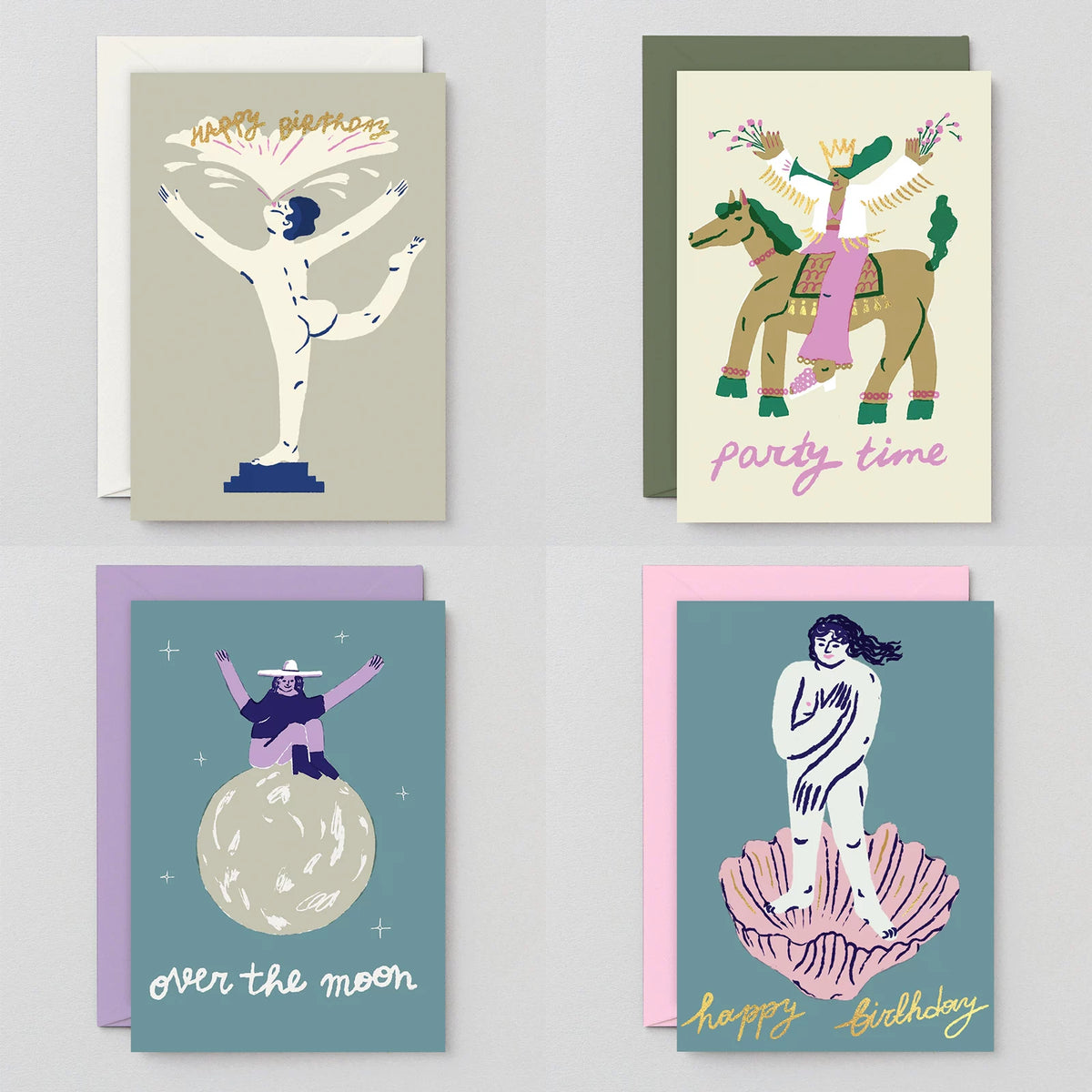 Wrap British Imported Naughty Birthday Greeting Card for Girl Couple, Congratulations Blessing Card by Illustrator Buturkova