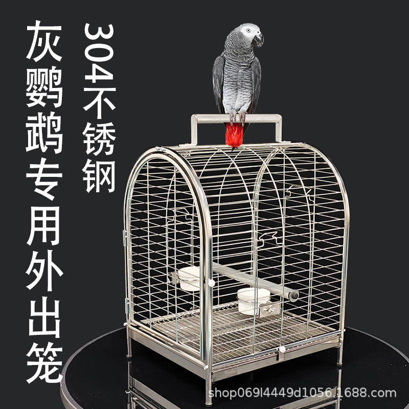 Stainless Steel Parrot Travel Carrier Cage for Large and Small Parrots