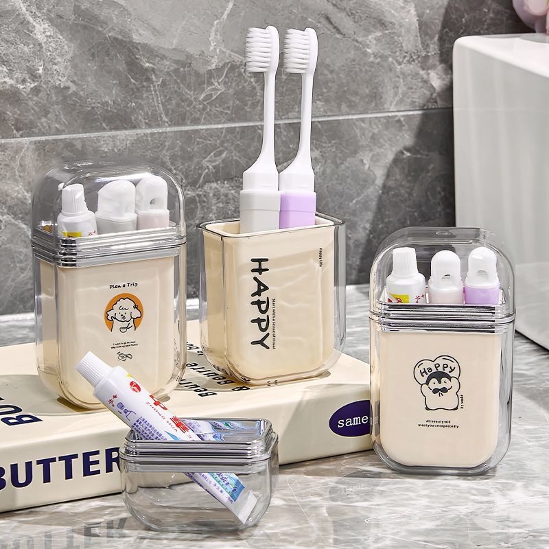 Portable Travel Wash Kit Toothbrush Toothpaste Cup Storage for Students & Kids
