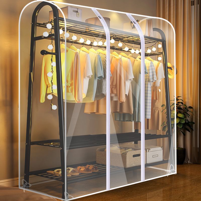 Garment Dust Cover for Clothes Rack, Transparent Moisture-proof Wardrobe Organizer for Home and Dormitory