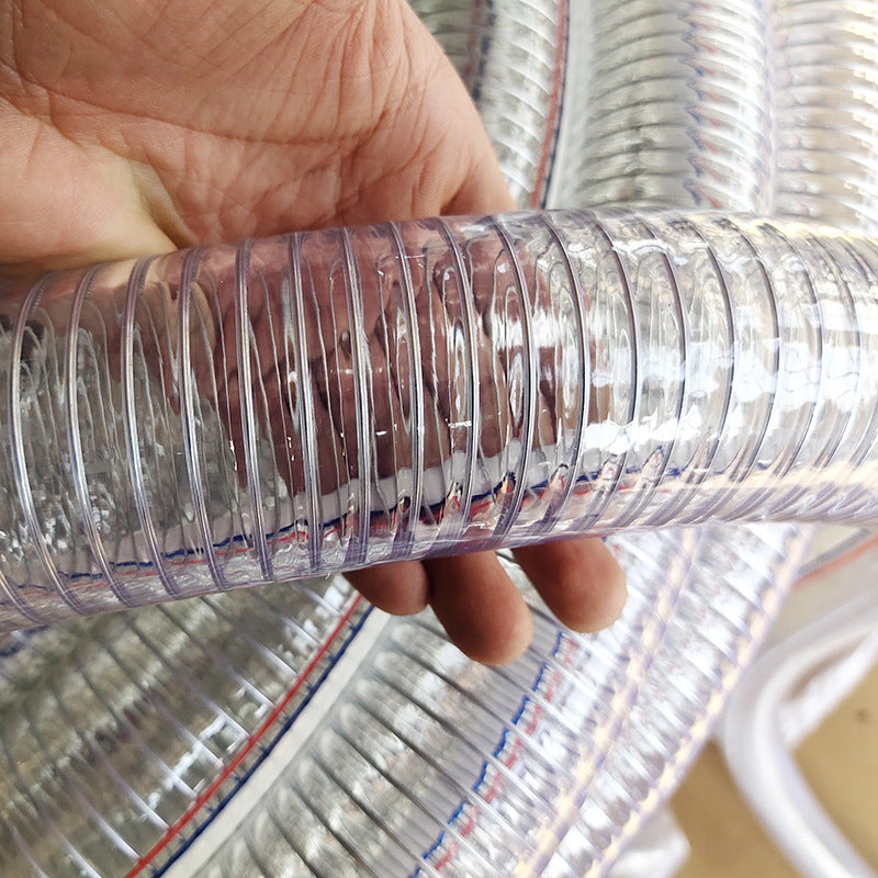 Clear PVC Steel Wire Reinforced Hose for Water and Oil Transfer, Low Temperature Resistant