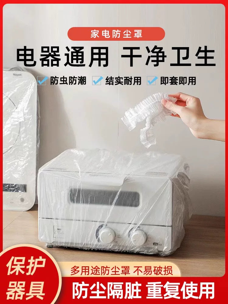 Disposable Microwave Oven Dust Covers, Thickened Plastic Film for Small and Large Appliances