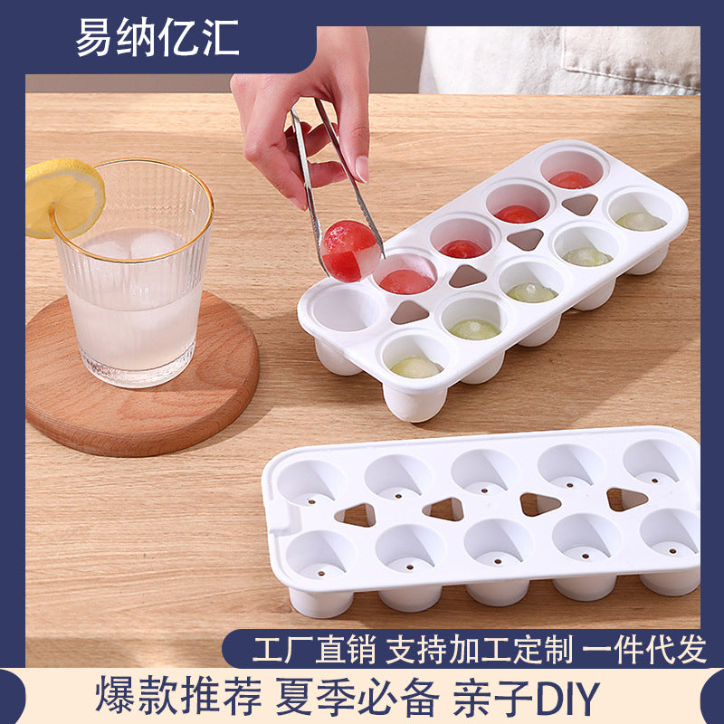 Stackable Ice Cube Tray with Lid and Storage Bin, Spherical Ice Ball Maker for Home Freezer