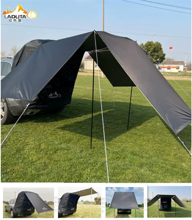 Car Tailgate Tent Awning for Camping, SUV, Outdoor Travel - Waterproof, Sunshade, Mosquito Net