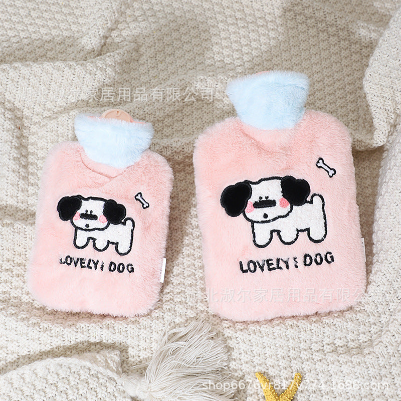 Cute Cartoon Plush Hot Water Bottle for Students, Explosion-Proof Hand Warmer and Belly Warmer