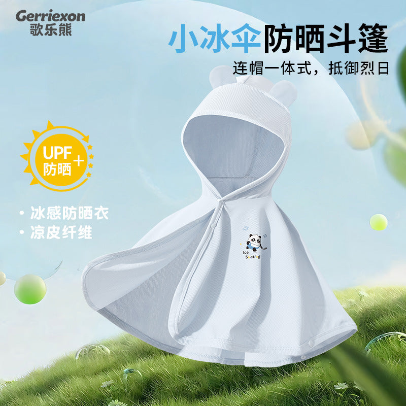 Baby Sun Protection Cape with Hood, Ice Silk Cooling Jacket for Infants, Outdoor UV Protection