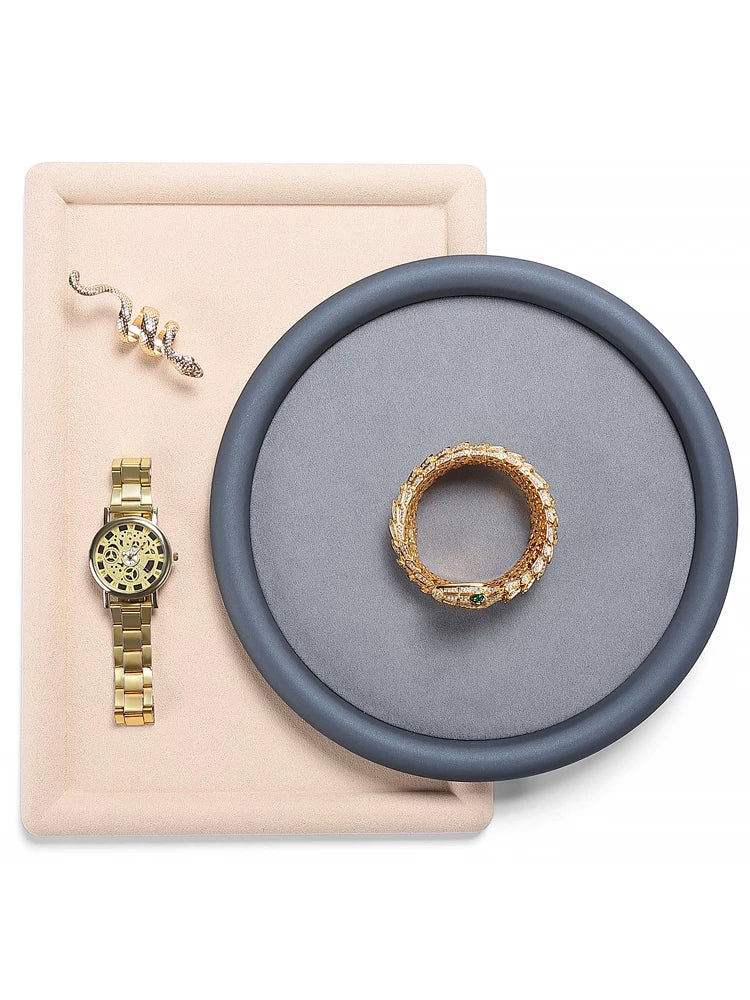 Luxury Microfiber Jewelry Display Tray for Rings, Necklaces, and Accessories