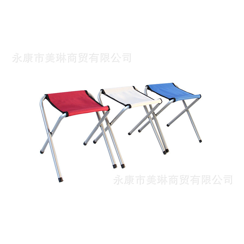 Portable Folding Metal Stool with Backrest for Outdoor Activities