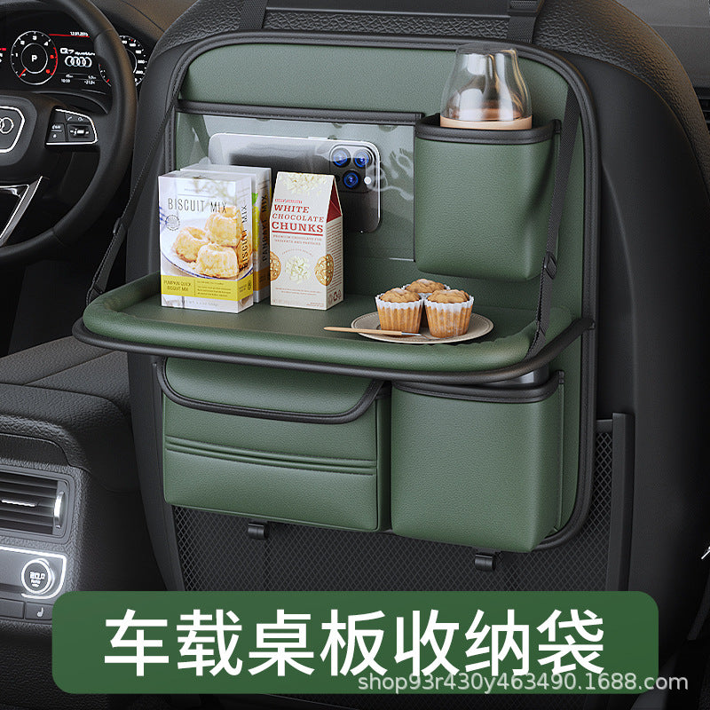 Car Seat Back Organizer with Foldable Table Tray