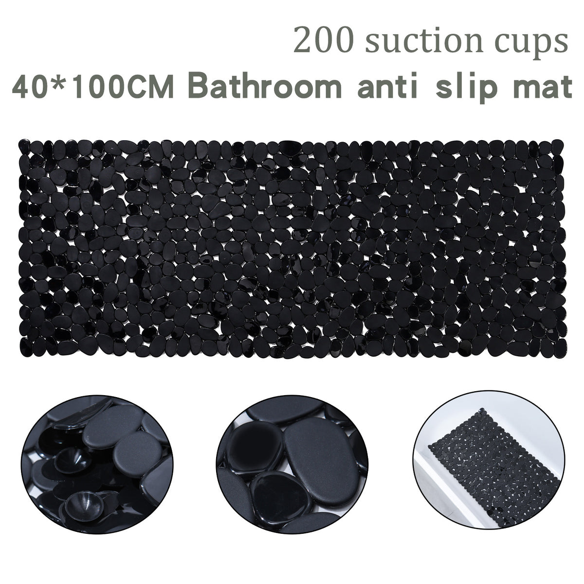 Pebble PVC Non-Slip Bathtub Mat for Bathroom and Shower