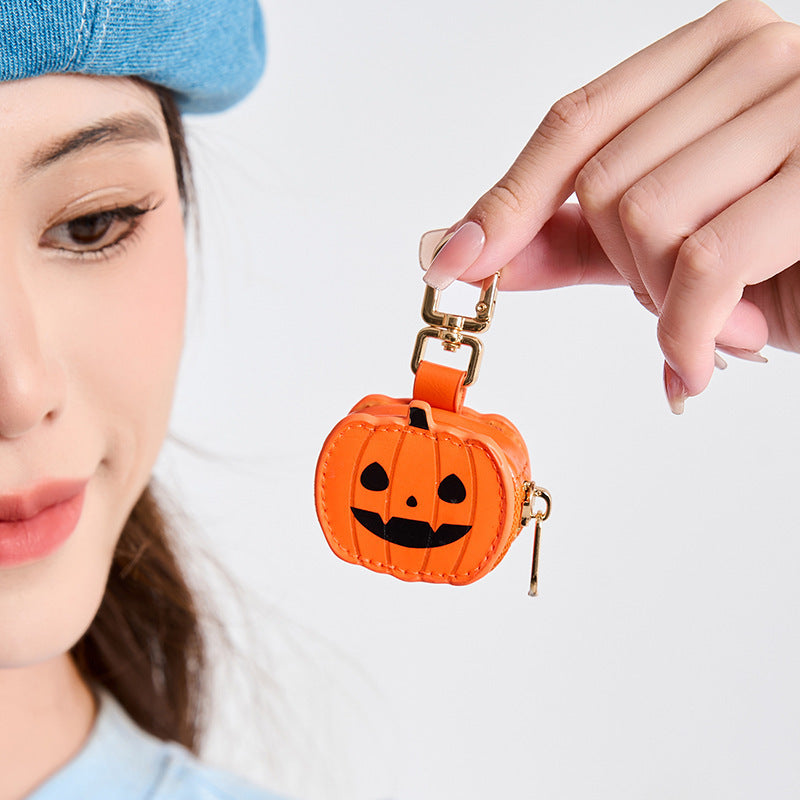 Halloween Pumpkin Keychain Mini Bag Charm Christmas Spiderweb Snowflake Santa Claus Pendant