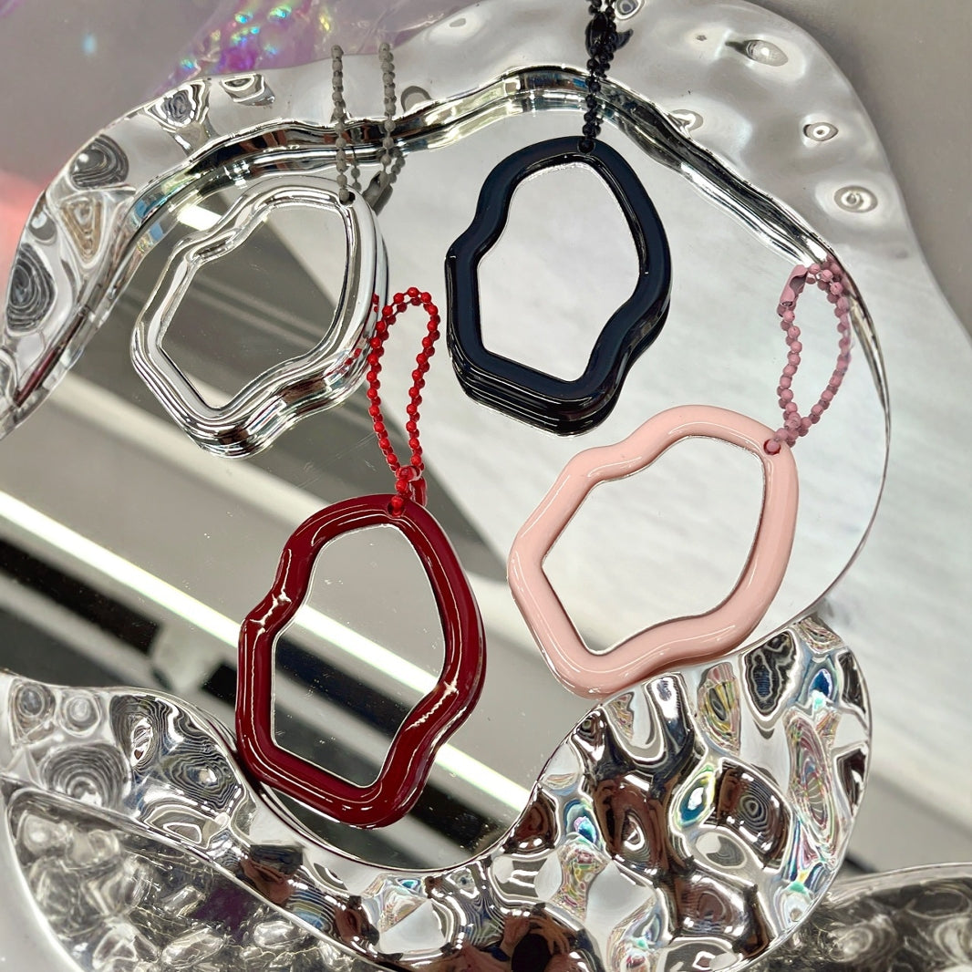 Wave Mirror Keychain Pendant Creative Luxury Decorative Accessory