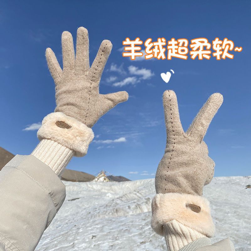 Women's Winter Cashmere Lined Touchscreen Gloves - Windproof & Warm