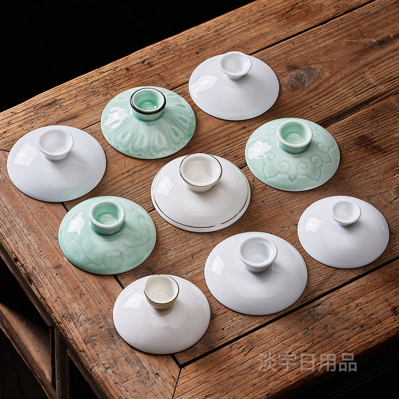 Ceramic Gaiwan Lid Replacement for Kung Fu Tea Bowls - Various Styles and Sizes