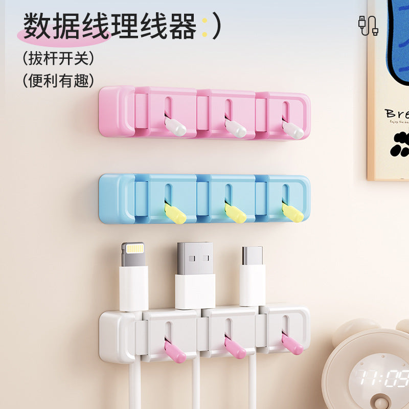 Wall-Mounted Toggle Switch Cable Organizer for Desktop and Car