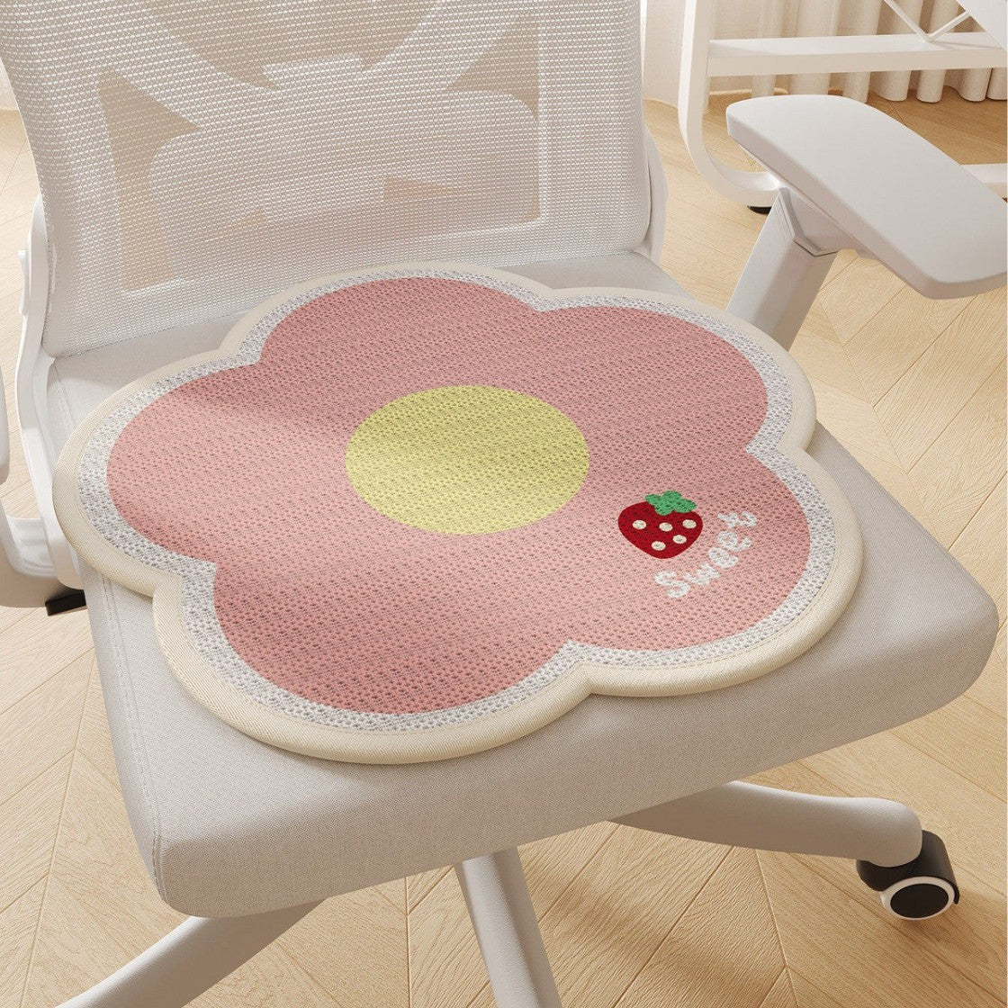 Ice Silk Breathable Seat Cushion for Summer, Non-slip Chair Pad for Home Office Dormitory