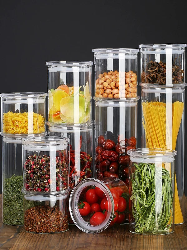 Glass Food Storage Jar with Lid for Tea, Grains, and Dry Goods