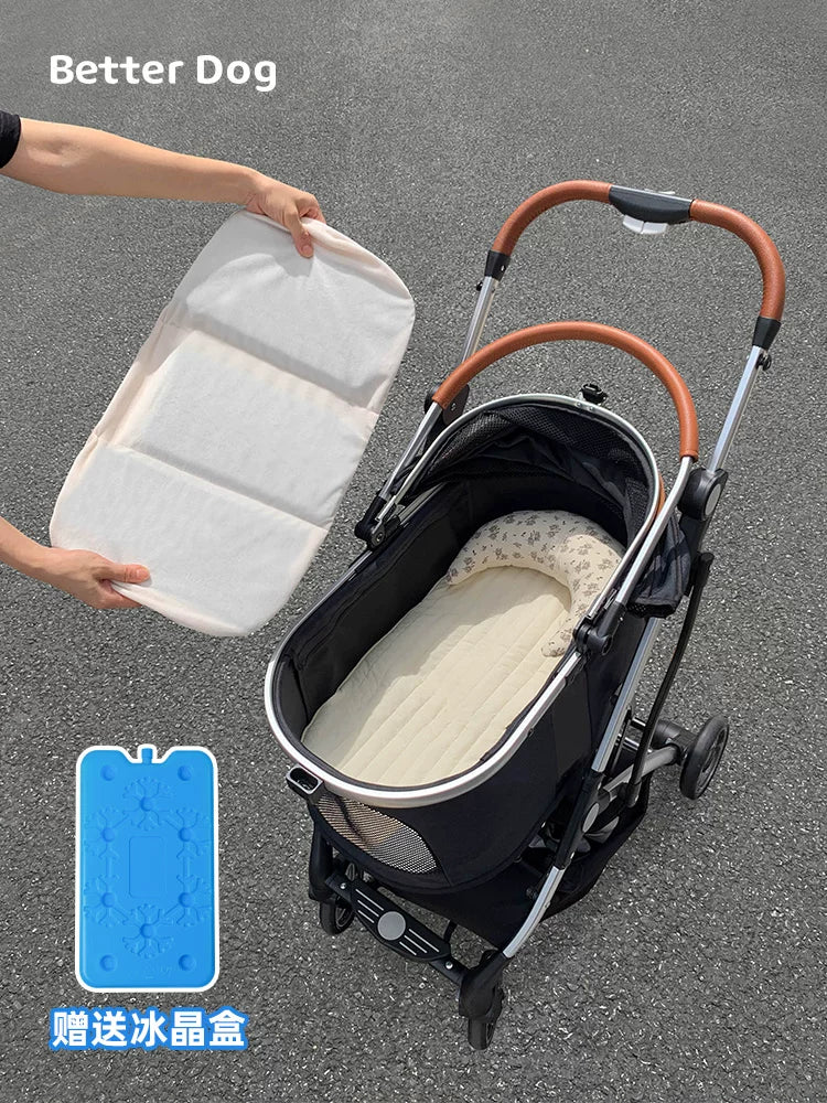 Pet Stroller Cooling Pad Cover with Ice Pack for Cats and Dogs, Summer Relief