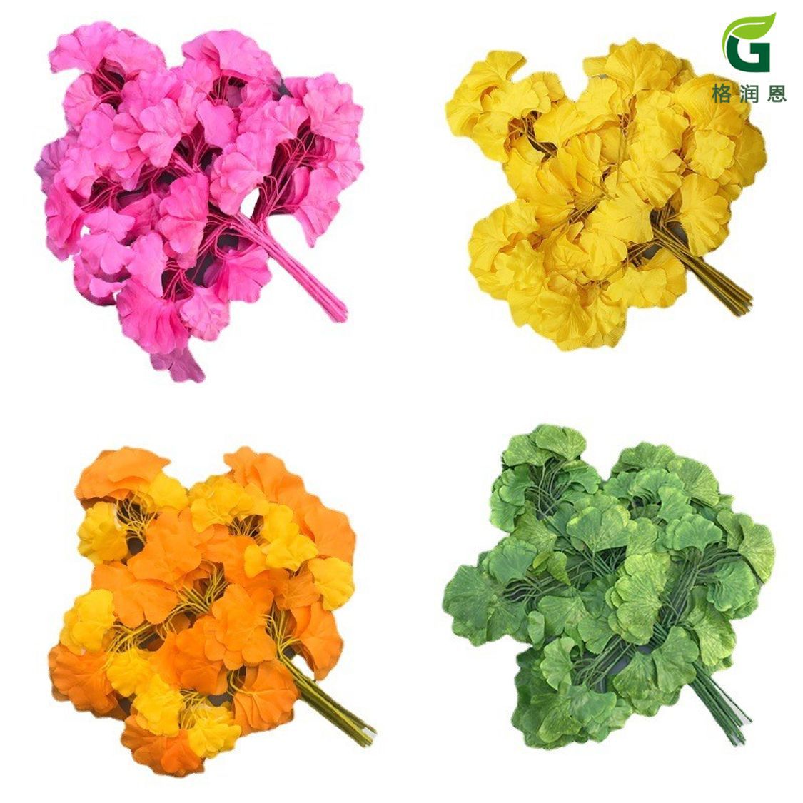 Artificial Ginkgo Leaf Branches for Landscaping and Home Decor