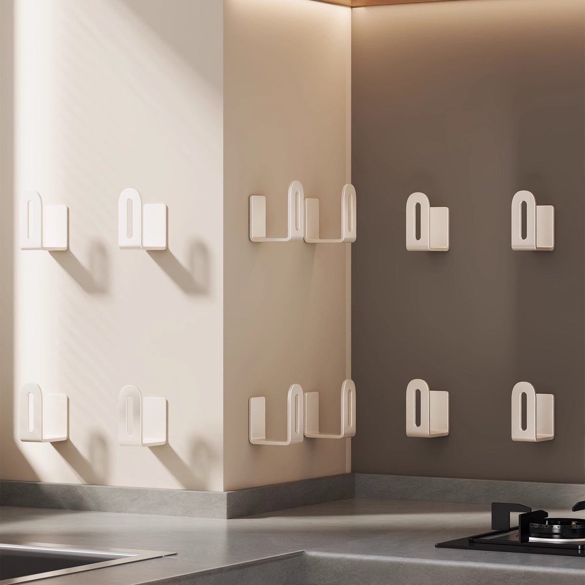 Wall-Mounted Pot Lid Holder with Strong Adhesive for Kitchen Organization