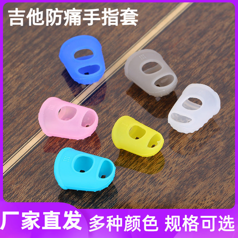 Guitar Fingertip Protectors Silicone Finger Guards for Left Hand Pressing Strings Anti-Pain Non-Slip for Beginners