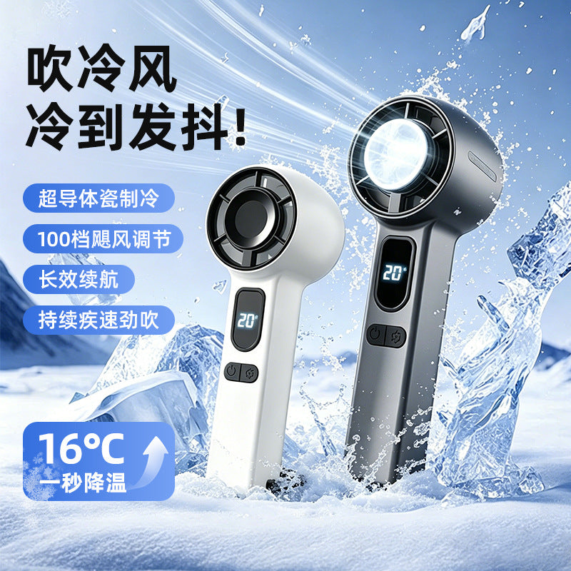 Portable Handheld Cooling Fan with Foldable Neckband and USB Charging