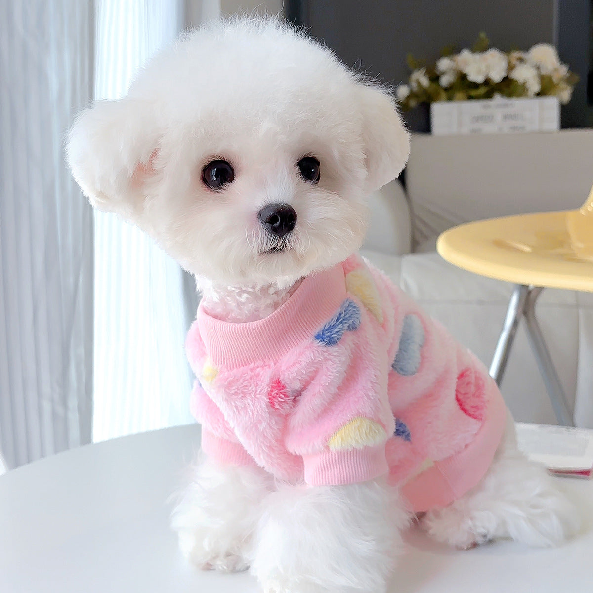 Flannel Pet Vest Harness for Small Dogs and Cats, Warm Autumn/Winter Apparel for Teddy, Bichon, Pomeranian
