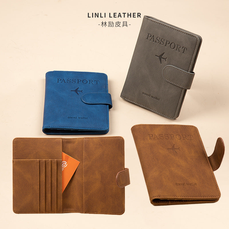 RFID Blocking Passport Holder Wallet with Multiple Card Slots and Ticket Pouch