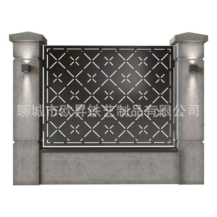 New Chinese Style Hollow Floral Partition Screen Outdoor Stainless Steel CNC Laser Cut Decorative Panel