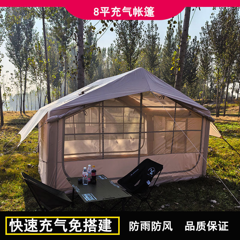 Inflatable Camping Tent for 4-8 People, Automatic Setup, Waterproof, Windproof, Large Opening