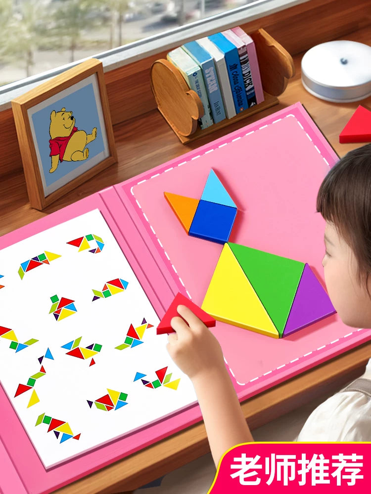 Magnetic Tangram Puzzle Set for Kids - Educational STEM Toy for Early Learning