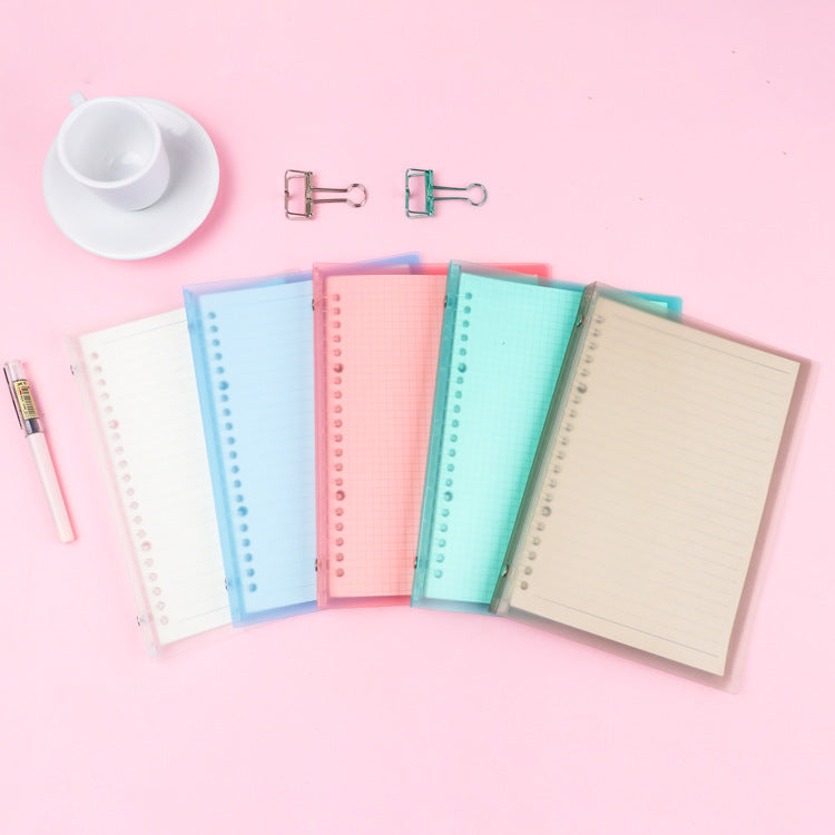 Detachable A5/B5 Soft Cover Loose-Leaf Notebook with Frosted PP Cover