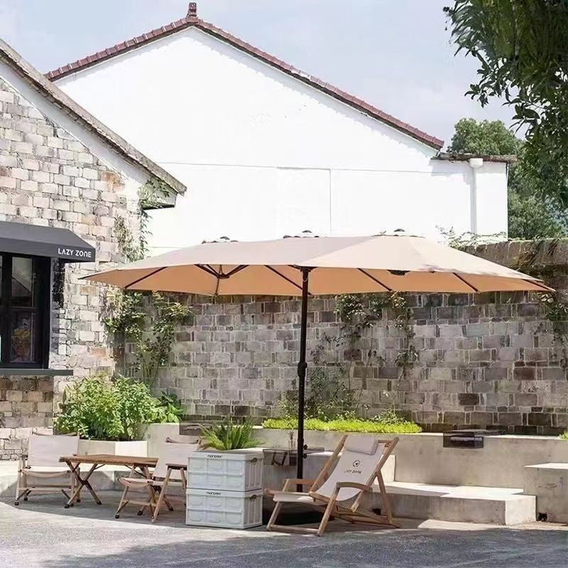 Outdoor Triple-Head Patio Umbrella with Center Pole for Garden, Villa, and Balcony